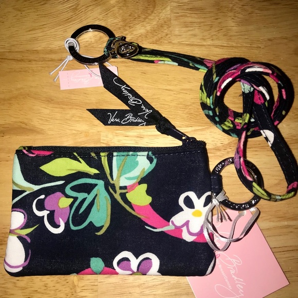 Vera Bradley Zip ID and lanyard in RIBBONS - Picture 2 of 4